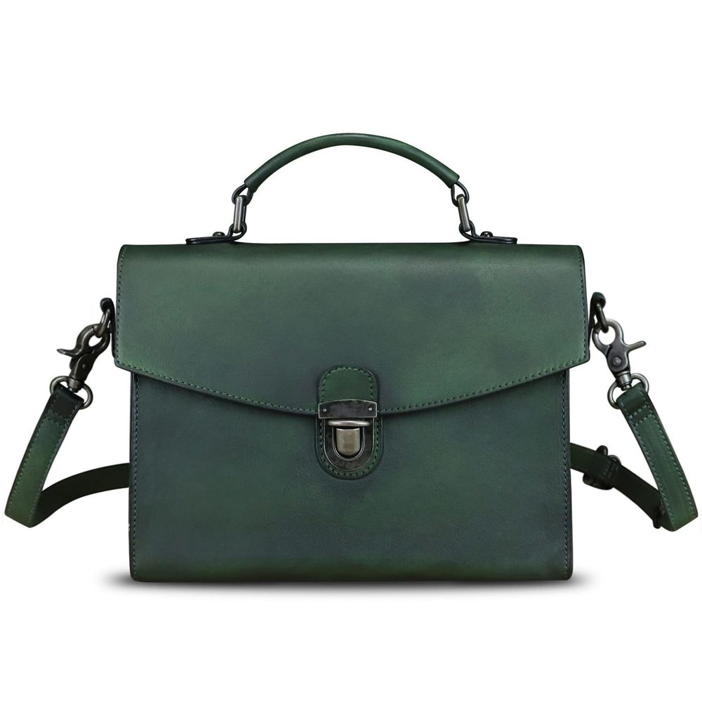 Genuine Leather Satchel Purse Vintage Handmade Top Handle Handbag <3